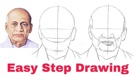 very easy - sardar vallabhbhai patel Drawing - YouTube