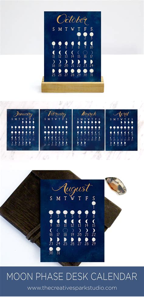 2020 Full Moon Calendar With Stand Lunar Cycle Calendar Moon | Etsy ...