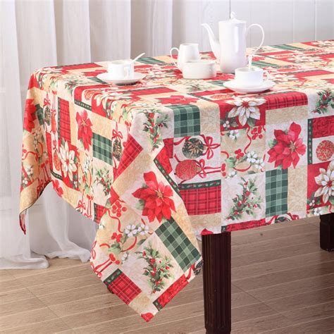 Holiday Christmas Printed Fabric Tablecloth, Christmas Gift 52x70 ...