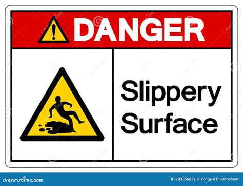 Danger Slippery Surface Symbol, Vector Illustration, Isolate White ...