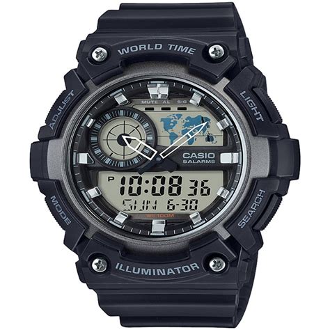 Casio - Men's Analog-Digital World Time Watch, Black - Walmart.com ...