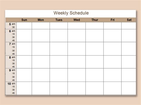 EXCEL of Simple Weekly Schedule.xlsx | WPS Free Templates