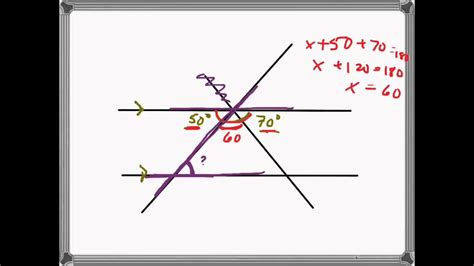 Solve For Unknown Angles Transversals