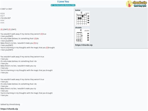 Chord: I Love You - tab, song lyric, sheet, guitar, ukulele | chords.vip