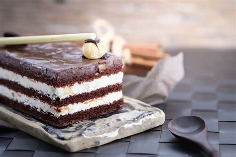 HD wallpaper: Chocolate Cake Slice, background, baked, beautiful ...