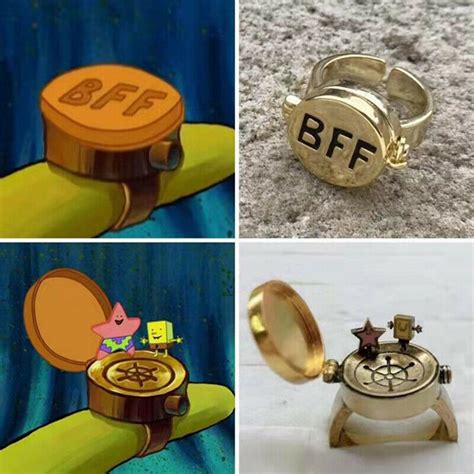 SpongeBob SquarePants Adjustable BFF Ring for Women Hip Hop Finger Ring ...