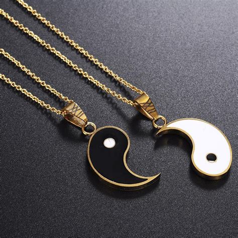 2 Piece Stainless Steel Yin Yang Pendant Necklace for Couples - Etsy ...