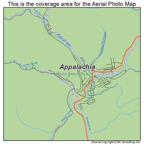 Aerial Photography Map of Appalachia, VA Virginia