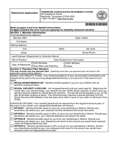 Social Security Retirement Benefits Application Printable Form ...