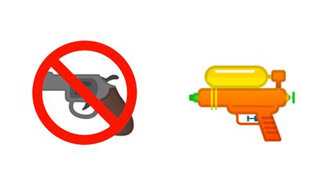 Google joins others in making the gun emoji a water pistol