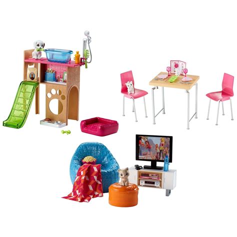 Barbie Camping Fun Playset With Barbie Cabin, Furniture, Puppy ...