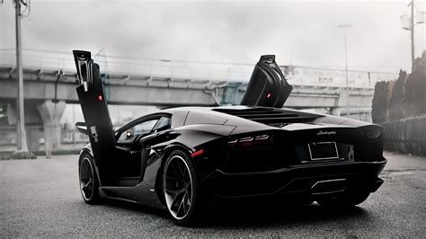 Black Lamborghini Aventador Doors Up Wallpaper,HD Cars Wallpapers,4k ...