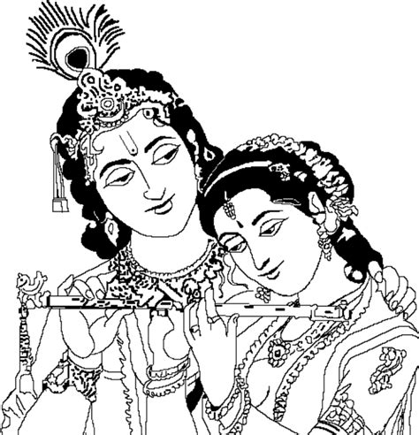 Radha Krishna Black And White PNG Transparent Radha Krishna Black And ...