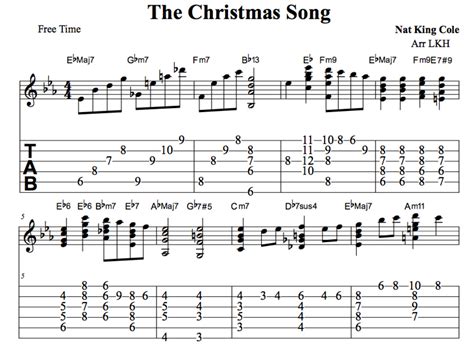 Nat King Cole's "Christmas Song": Chords, Tab & More (Jazz Guitar ...