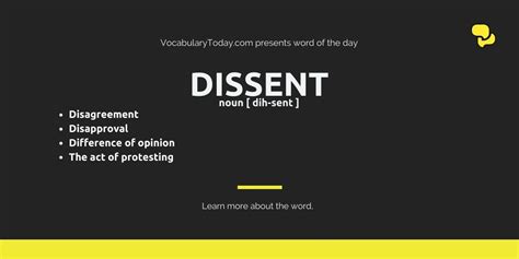 Dissent – meaning, usage, quotes, and social examples | Word of the day ...