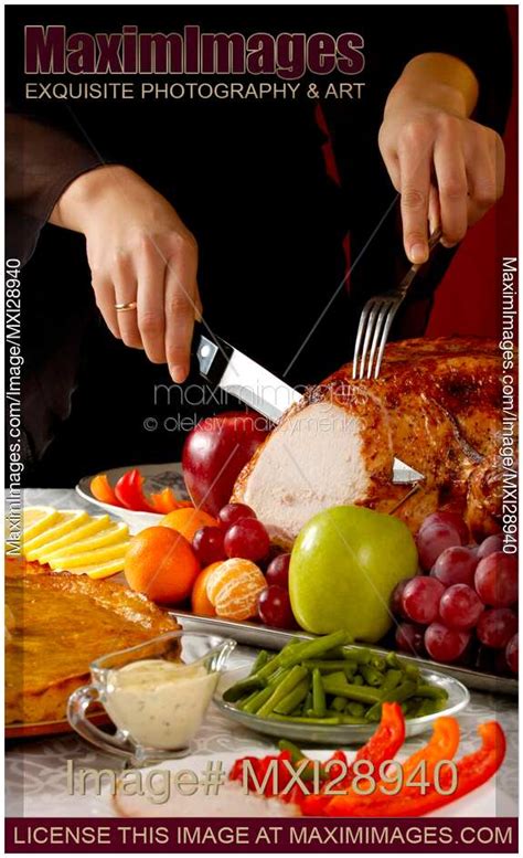 Photo of Carving Thanksgiving Turkey | Stock Image MXI28940