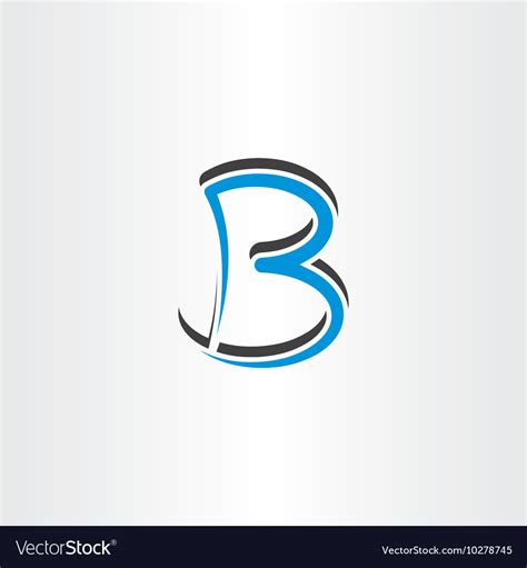 Blue black logo logotype letter b symbol Vector Image