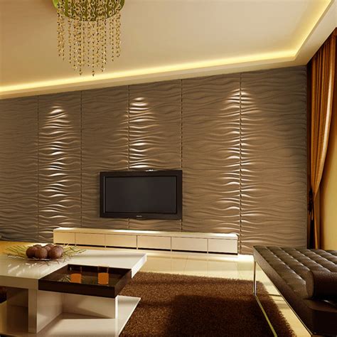 Decorative 3D Wall Panels 24.6"x31.5" Wave Board, 6 Tiles 32 SF