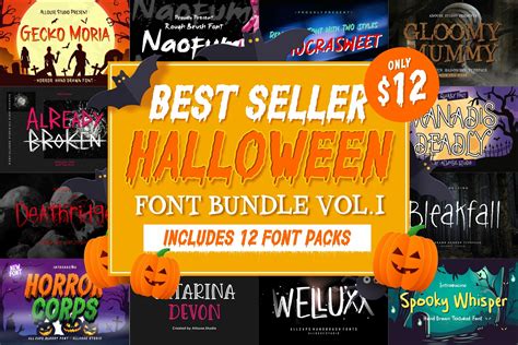 Best Seller Halloween Font Bundle Vol. I (1578677)