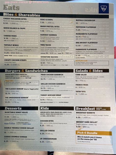 Online Menu of Topgolf Restaurant, Buford, Georgia, 30519 - Zmenu