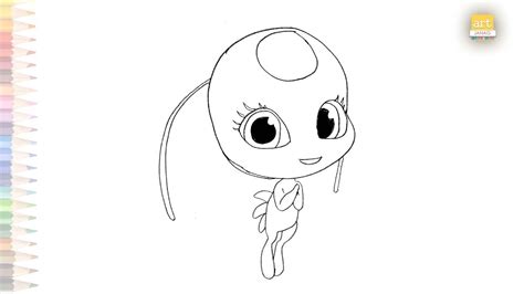 Tikki Kwami Miraculous Ladybug Coloring | How to draw Tikki Kwami step ...