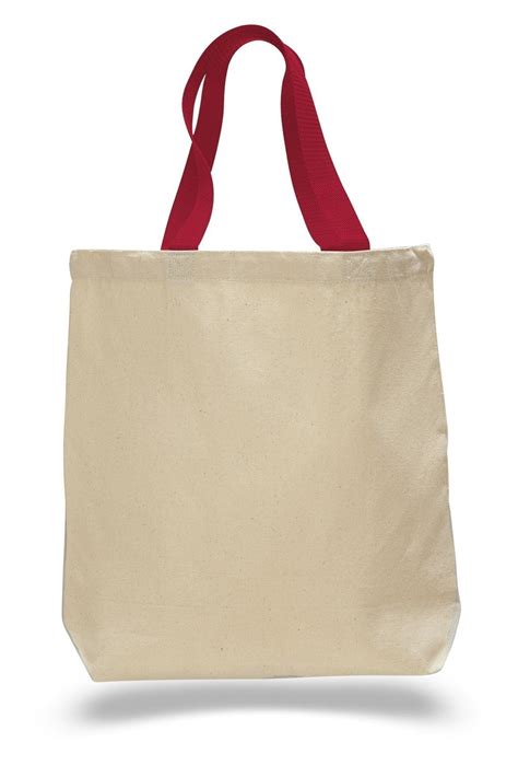 Canvas Tote Bag W/Color Handles Art Craft Blank Tote - Walmart.com