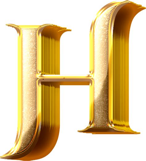 3D Gold Effect Letter H 21054630 PNG