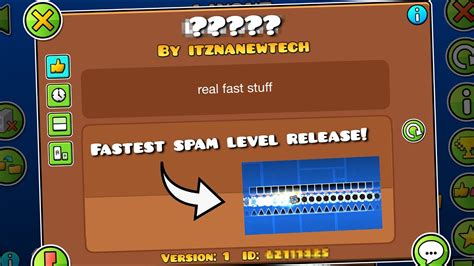 Fastest spam level release (and gameplay without motion blur this time ...