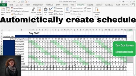 Automatically create shift schedule in Excel - YouTube