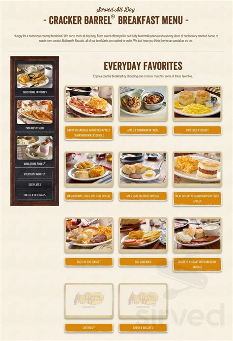 Cracker Barrel Breakfast Menu Printable