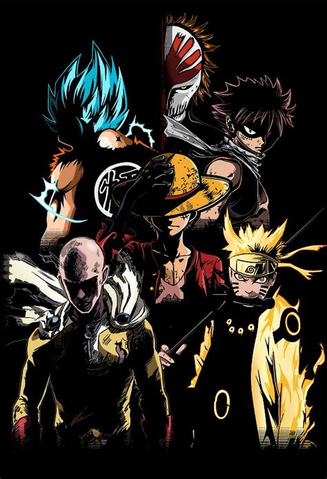 1179x2556px, 1080P Free download | Goku Naruto Luffy Ichigo Natsu ...