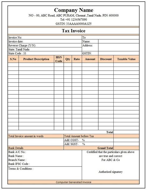 Free gst billing format in excel - boutiquepole