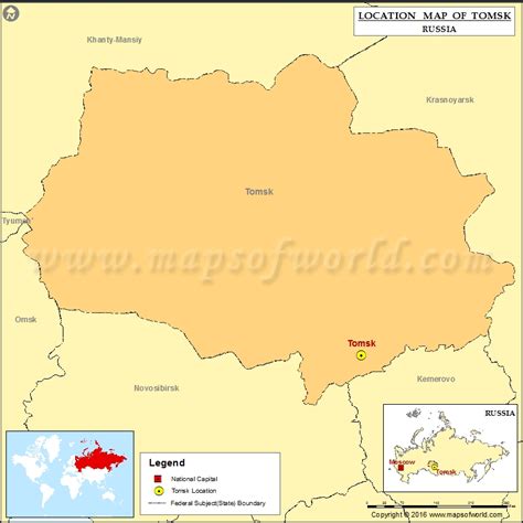 Where is Tomsk | Location of Tomsk in Russia Map