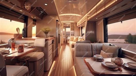 Premium AI Image | Luxury interior design of modern motorhome Generative AI