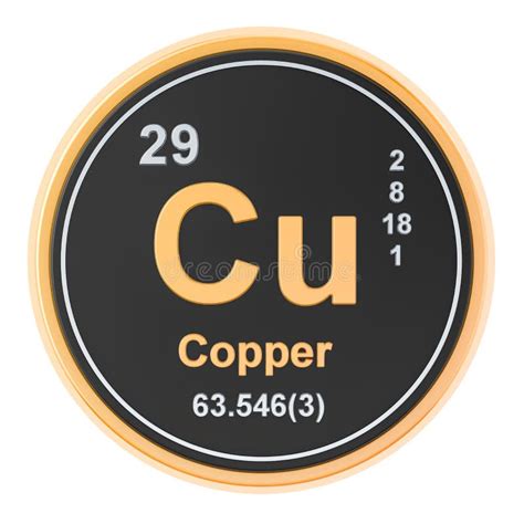 Copper Cu Chemical Element. 3D Rendering Stock Illustration ...