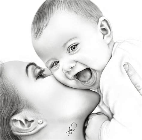 Sketch Of Mother And Baby at PaintingValley, mom and baby HD wallpaper ...