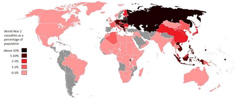 World War II casualties as a percentage of population : r/MapPorn