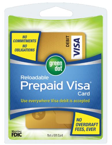 Green Dot Visa Reloadable Prepaid Debit Card VL $20-$500, 1.95 - QFC