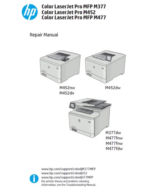 Service manual HP Color LaserJet Pro MFP M377 M452nw M452dn M452dw ...