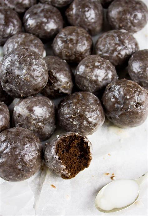 Caramel Spiked Chocolate Donut Holes. The best baked donut holes you'll ...