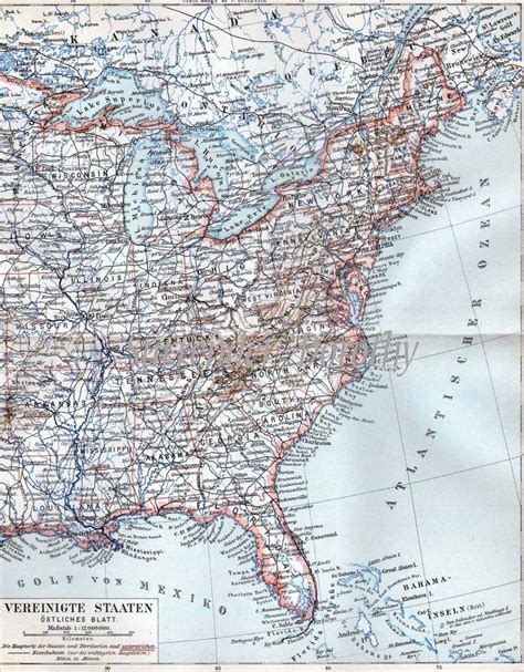 United States Eastern Seaboard Map 1906 East Coast Edwardian | Etsy