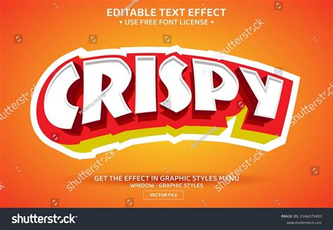 Crispy 3d Editable Text Effect Template Stock Vector (Royalty Free ...