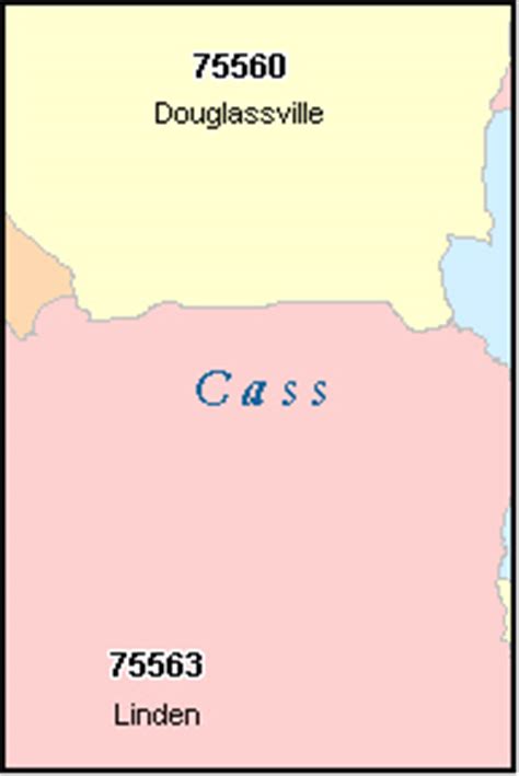 CASS County, Texas Digital ZIP Code Map