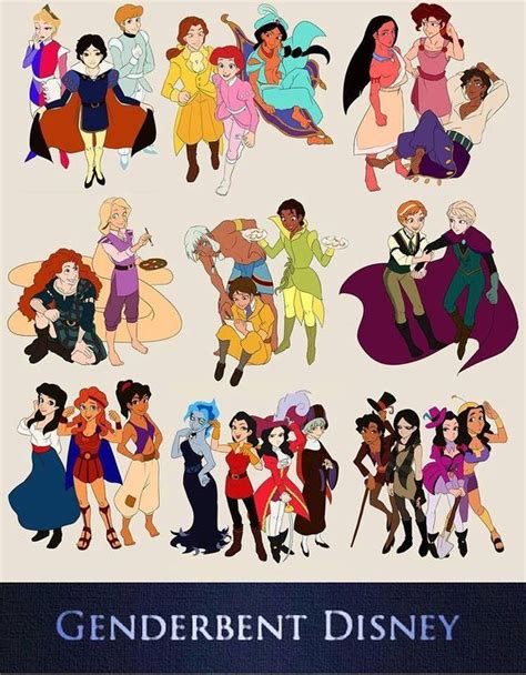 These are adorable! Especially the villains | Gender bent disney ...