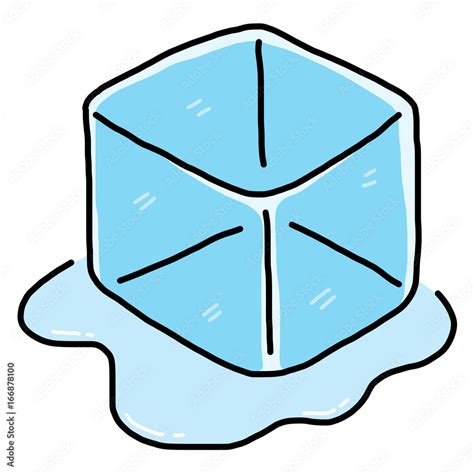 ice cube / cartoon vector and illustration, hand drawn style, isolated ...