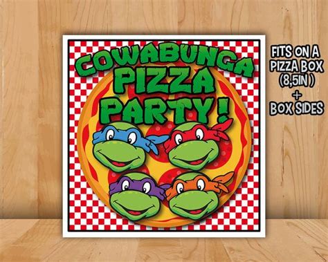 TMNT Teenage Mutant Ninja Turtles Pizza Label - Printable lab… | Ninja ...