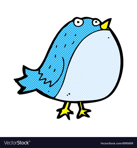 Comic cartoon fat bird Royalty Free Vector Image