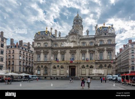 Lyon, France - July 19, 2018: City hall of Lyon from square of the ...