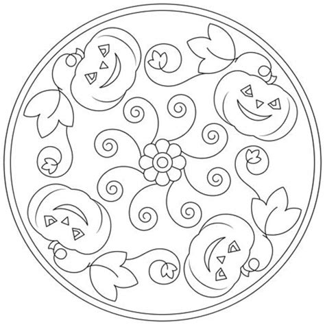 Pumpkins in Halloween Mandala coloring page - Download, Print or Color ...