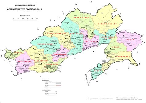 High Resolution Map of Arunachal Pradesh - BragitOff.com